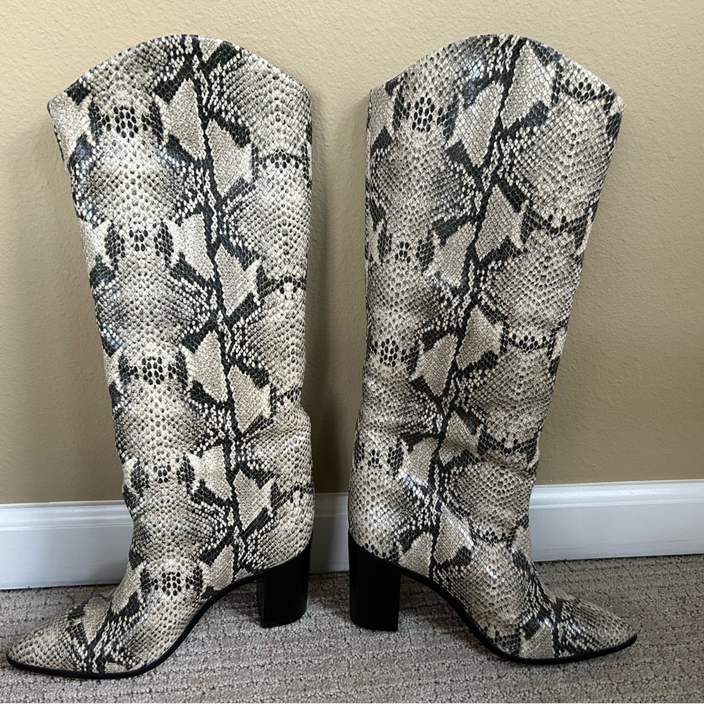 Schutz Maryana python print boots -genuine leather